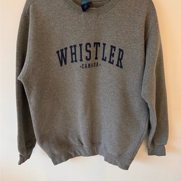 Heather Gray Crewneck Sweater with Bold WHISTLER Text - Picture 1 of 3